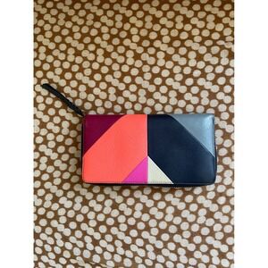 Fossil Color Block Zip Around‎ Wallet Clutch